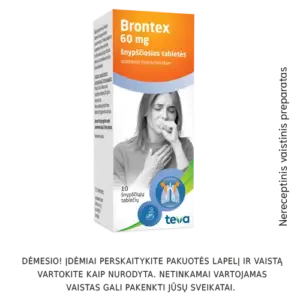Brontex 60mg šnypščiosios tabletės N10