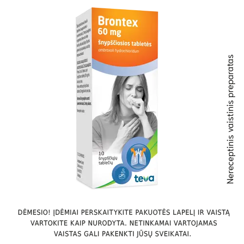 Brontex 60mg šnypščiosios tabletės N10