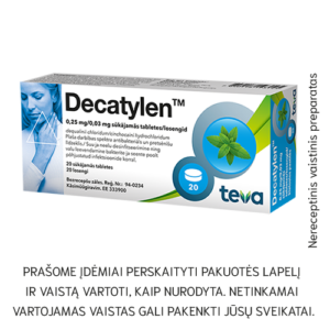 Decatylen 0.25mg/0.03mg kietosios pastilės N20