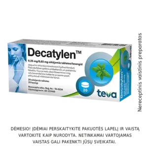 Decatylen 0.25mg/0.03mg kietosios pastilės N20