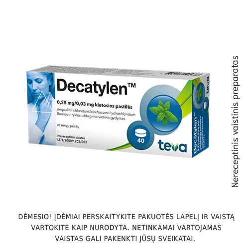 Decatylen 0.25mg/0.03mg kietosios pastilės N40