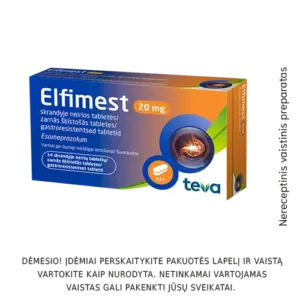Elfimest 20mg skrandyje neirios tabletės N14