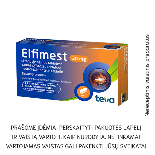 Elfimest 20mg skrandyje neirios tabletės N14