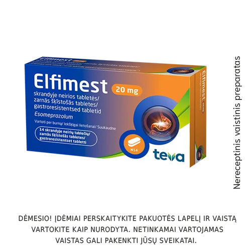 Elfimest 20mg skrandyje neirios tabletės N14