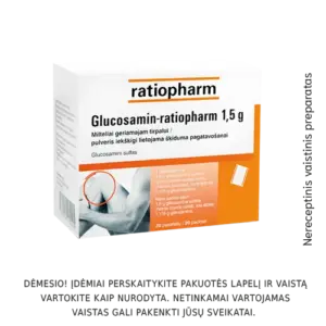 Glucosamin – ratiopharm 1.5g milteliai geriamajam tirpalui N20