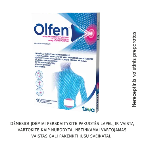 Olfen 140mg vaistinis pleistras N10