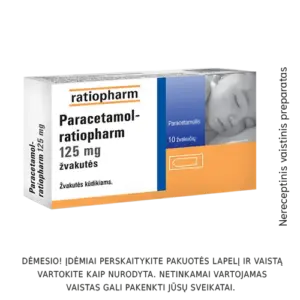Paracetamol-ratiopharm 125mg žvakutės N10
