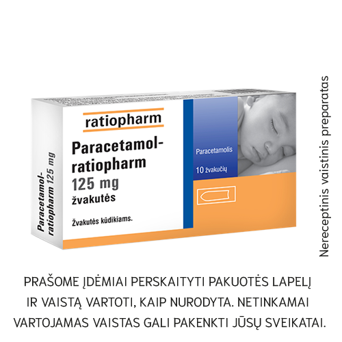 Paracetamol-ratiopharm 125mg žvakutės N10