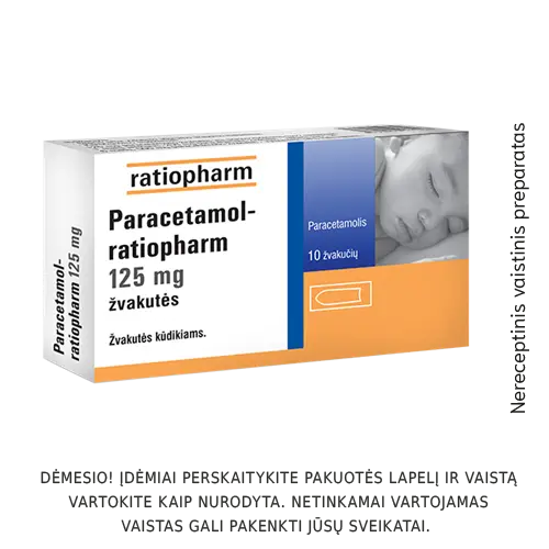 Paracetamol-ratiopharm 125mg žvakutės N10