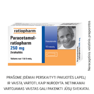 Paracetamol-ratiopharm 250mg žvakutės N10