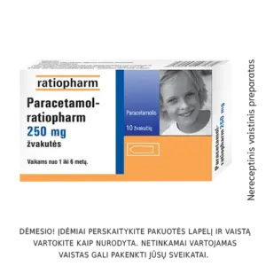 Paracetamol-ratiopharm 250mg žvakutės N10