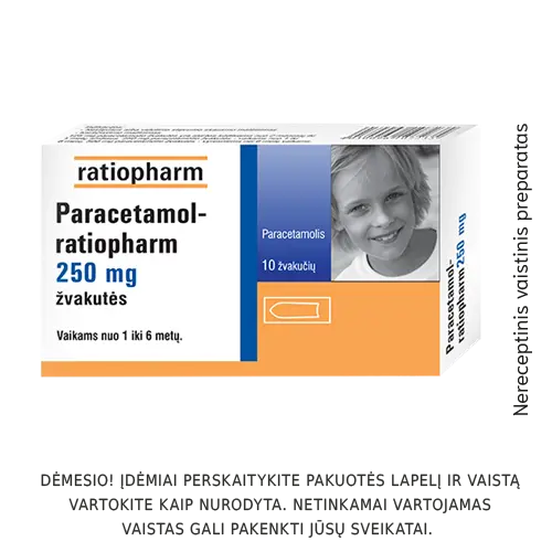 Paracetamol-ratiopharm 250mg žvakutės N10